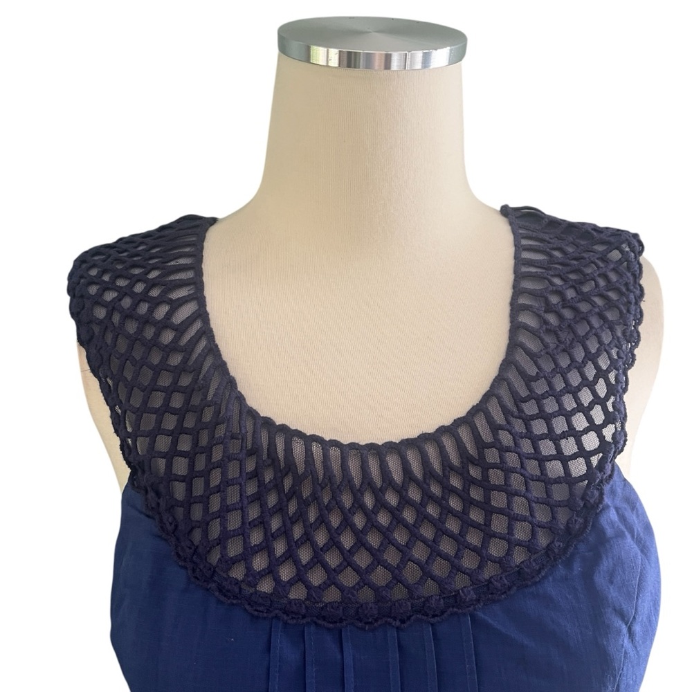 Floreat Navy Blue Crochet Yoke Mini Dress - Picture 3 of 13